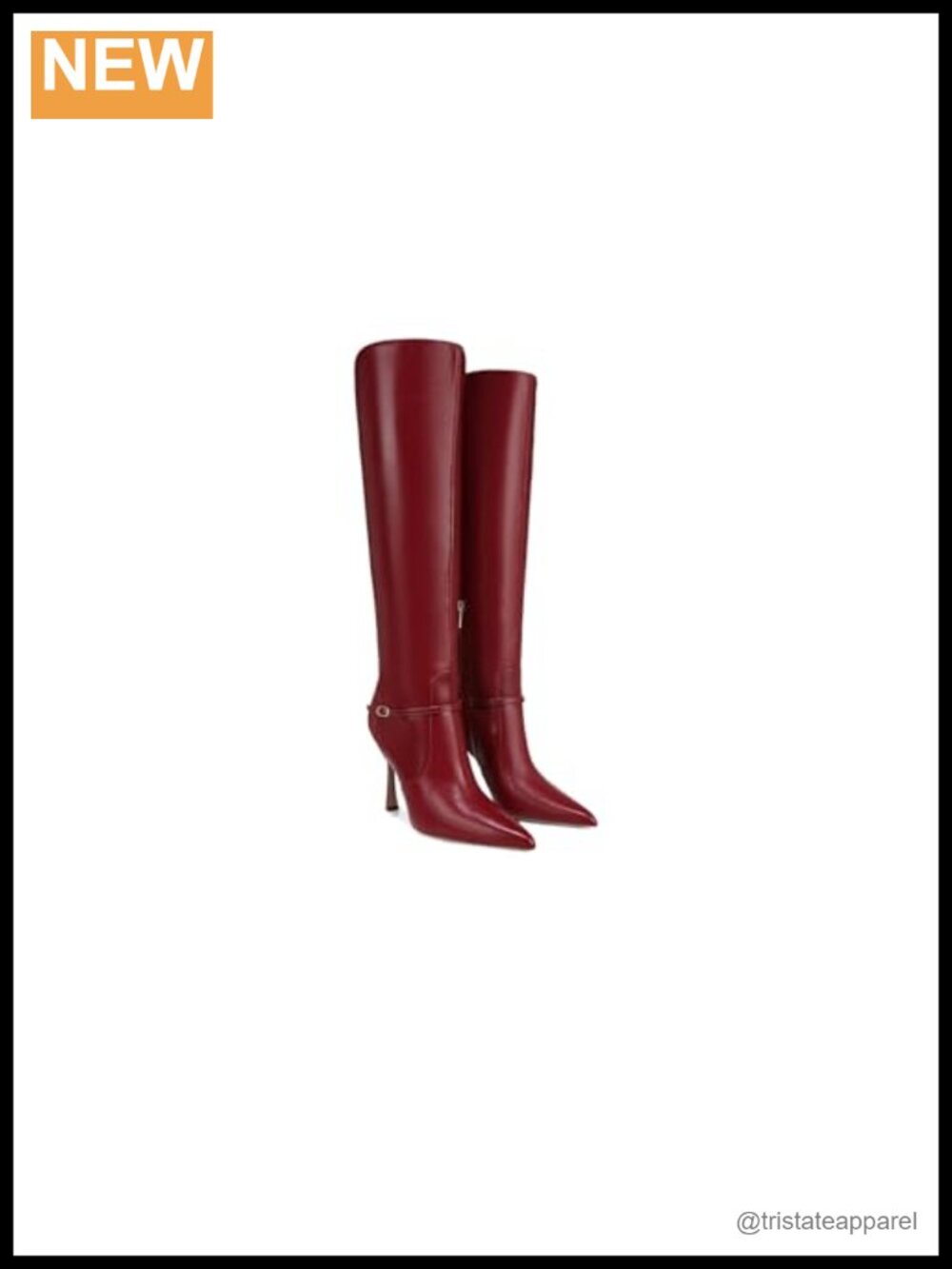 Sam Edelman Over-the-Knee Boots Leather Flare Heel Pointed Toe Zip